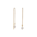 14 Karat Gold Cultured Freshwater Pearl Threader Earrings