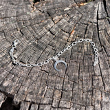 Diamond Cut Link Chain with Crescent Pendant