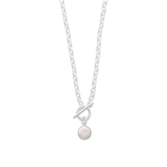 Toggle Necklace with Cultured Freshwater Coin Pearl