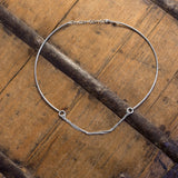 Rhodium Plated Collar with Chain Front