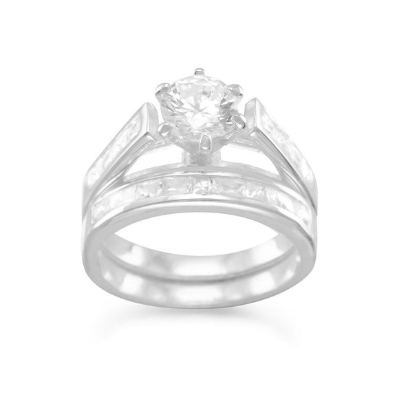 Double Band Baguette CZ Ring