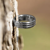 Tungsten Carbide Men's Ring with Double Line Design