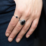 Square Black Onyx Inlay Ring