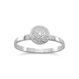 Pave CZ Disc Stackable Ring