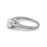 Rhodium Plated Solitaire CZ Ring