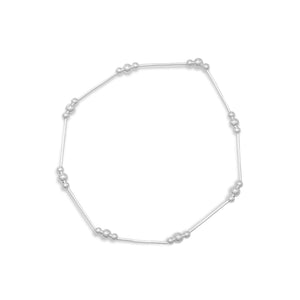 9" Liquid Silver Anklet with Polished Beads