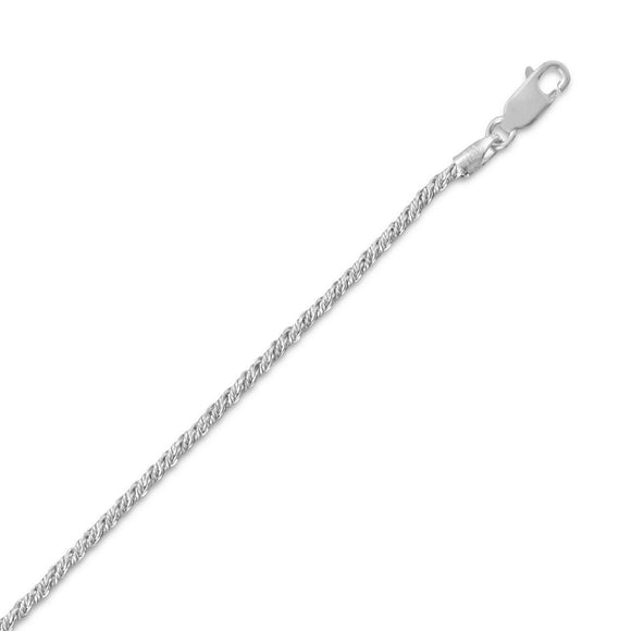 040 Rhodium Plated Wheat Necklace (1.7mm)