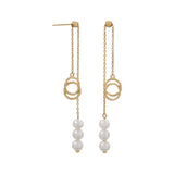 14 Karat Gold Slide Earrings with Cultured Freshwater Pearls