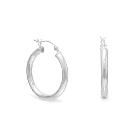 3mm x 25mm Hoop Earrings with Click