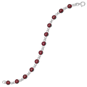 5.5" Red and Black Ladybug Bracelet