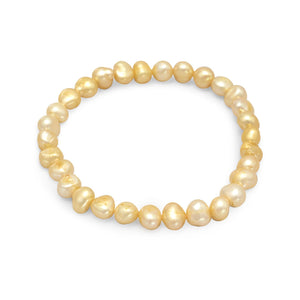 Yellow Cultured Freshwater Pearl Stretch Bracelet