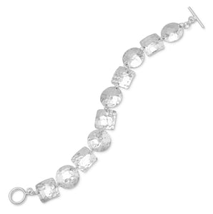 7.5" Hammered Link Toggle Bracelet