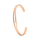 Solid Copper Cuff Bracelet with Cut Out Design Top