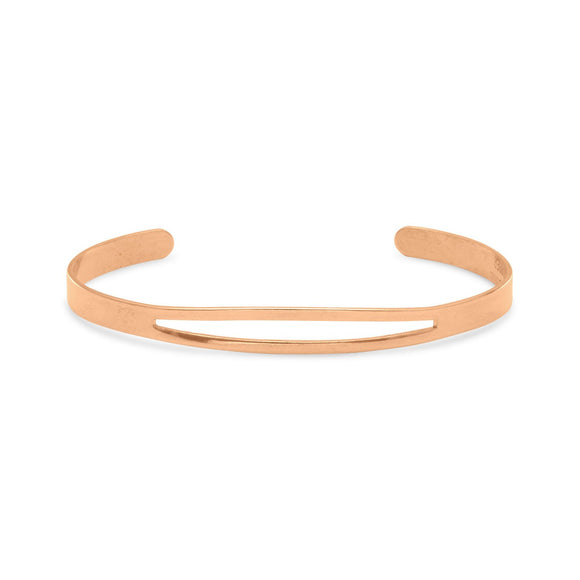 Solid Copper Cuff Bracelet with Cut Out Design Top