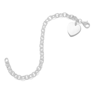 8.5" Cable Bracelet with Heart Tag