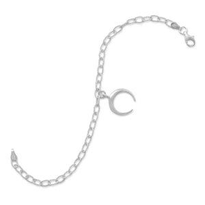Diamond Cut Link Chain with Crescent Pendant