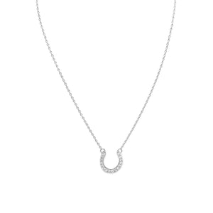16" CZ Horseshoe Necklace