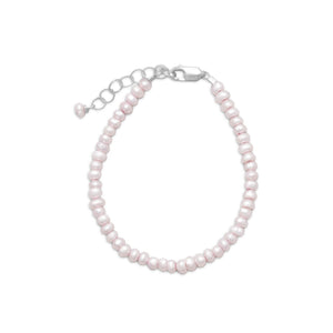 5" + 1" Extension Pink Cultured Freshwater Pearl Bracelet