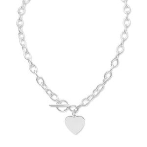 17" Toggle Necklace with Heart Tag