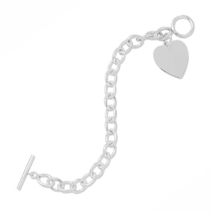 7" Toggle Bracelet with Heart Tag