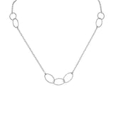 27.5" Rhodium Plated Multisize Oval Link Necklace