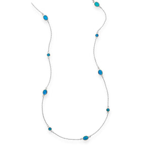46" Multishape Synthetic Blue Opal Necklace
