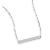 16" + 2" Thin Engravable Bar Nameplate Necklace