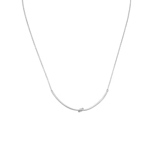 16" + 2" Rhodium Plated Knot Necklace