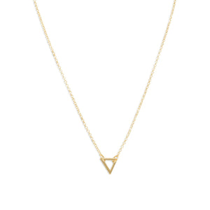 18" 14K Gold Plated Open Triangle Necklace