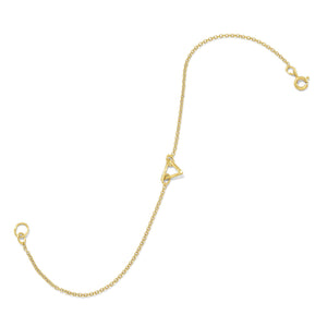 9" 14 Karat Gold Plated Open Triangle Anklet