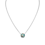 16" + 2" Freeform Faceted Quartz over Turquoise Necklace