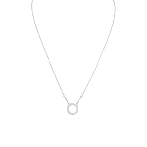 CZ Circle and Bar Drop Necklace