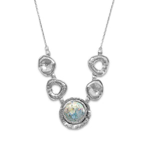 Oxidized Link Ancient Roman Glass Necklace
