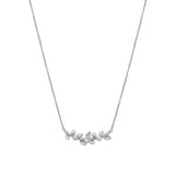 Rhodium Plated Cultured Freshwater Pearl Branch Necklace