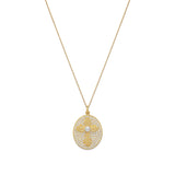 14 Karat Gold Plated Pave CZ Cross Necklace