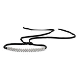 Black Velvet Wrap Choker Necklace with Cultured Freshwater Pearls and CZs