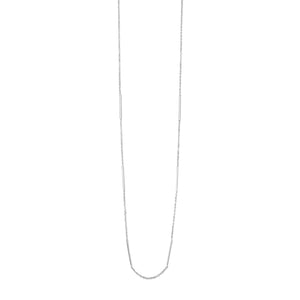 Rhodium Plated Long Chain and Bar Necklace