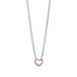 Two Tone Double Stand Open Heart Necklace