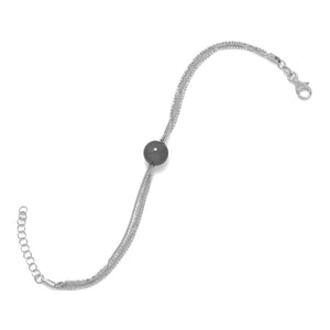 Rhodium Plated Multi Chain and Sliding Bead Bracelet