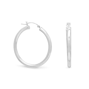 3mm x 35mm Hoop Earrings with Click