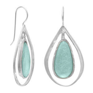 Ancient Roman Glass and Cut Out Design Earrings on French Wire