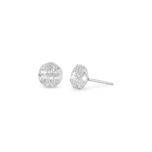 8mm Round CZ "9 Cut" Design Earrings