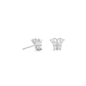 CZ Butterfly Stud Earrings