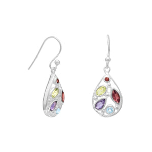 Multishape Stone French Wire Earrings