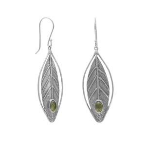 Leaf Design Earrings with Peridot