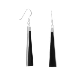 Black Onyx Triangle Earrings