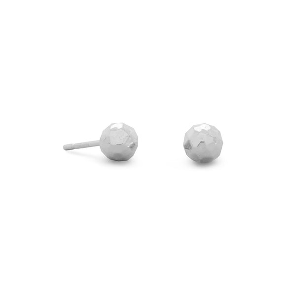 4mm Hammered Ball Earrings