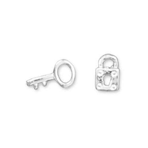 Lock and Key Stud Earrings