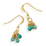 Handmade 14/20 Gold Filled Triple Drop Earrings with Moss Opal