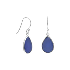 Blue Chalcedony French Wire Earrings